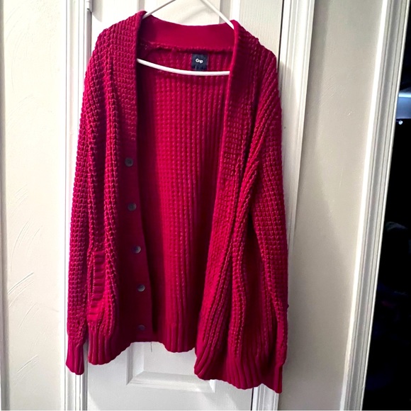 GAP Sweaters Mens Red Knit Cardigan Poshmark